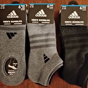 2 PACKS ADIDAS MEN'S SUPERLITE NO SHOW SOCKS